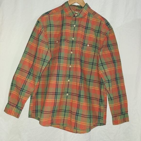 L.L Bean Button Down Flannel Plaid Long Sleeve  Sh - Picture 1 of 4